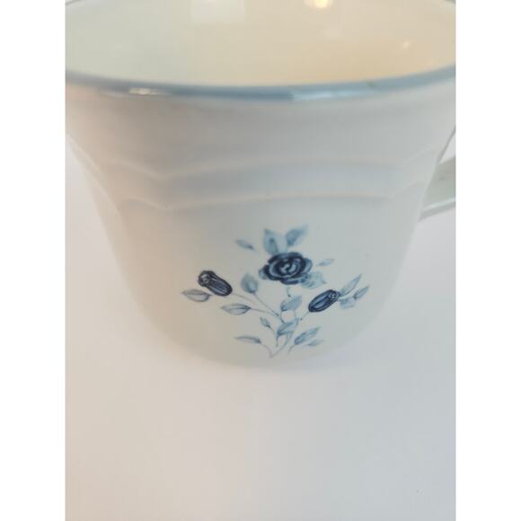 Pfaltzgraff Poetry Blue Rose Vintage Cup And Saucer Glossy Coffee Tea - Picture 4 of 12